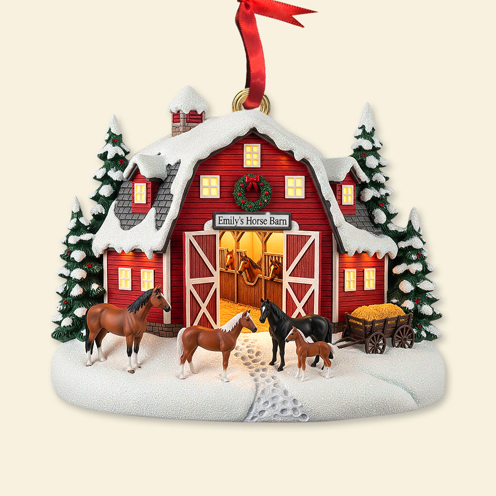 “Celebrate Your Love for Horses” - Farm Style Christmas Ornament, Personalized Gift for Horse Lovers Ornament MagicInPrints