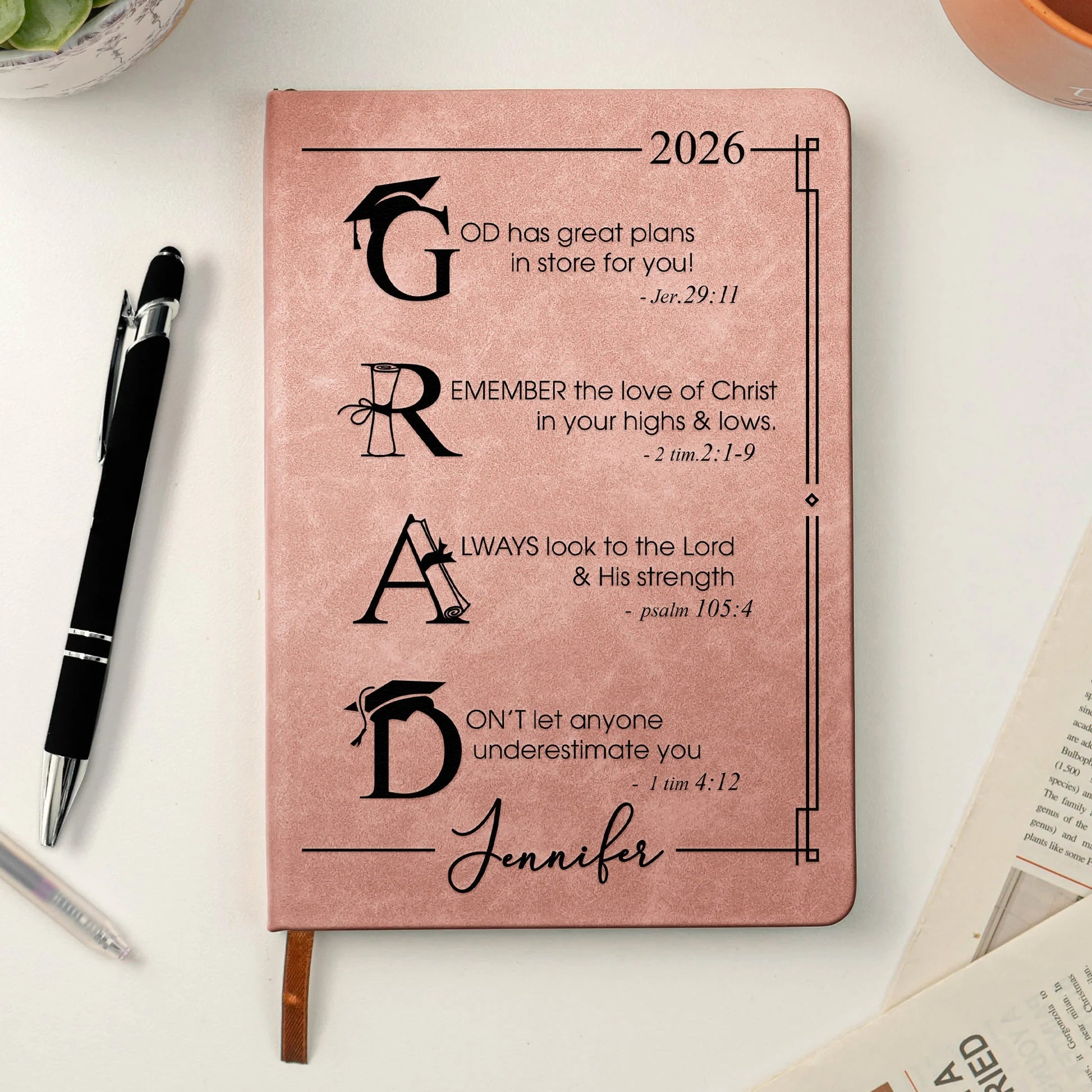 Personalized Graduation Journal for Christian Students - Inspirational Gift 2026 Stationery MagicInPrints
