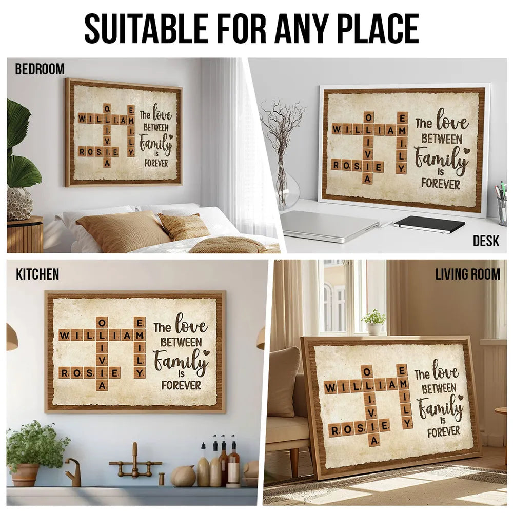 Personalized Family Crossword Wall Art for Home Decor - Sentimental Gift Poster or Canvas MagicInPrints