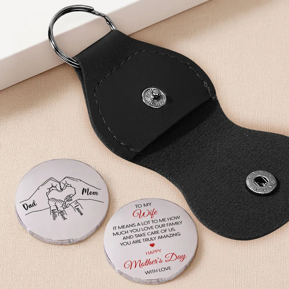 Personalized Keychain for Wife with Family Names - Mother's Day Gift Keychain MagicInPrints
