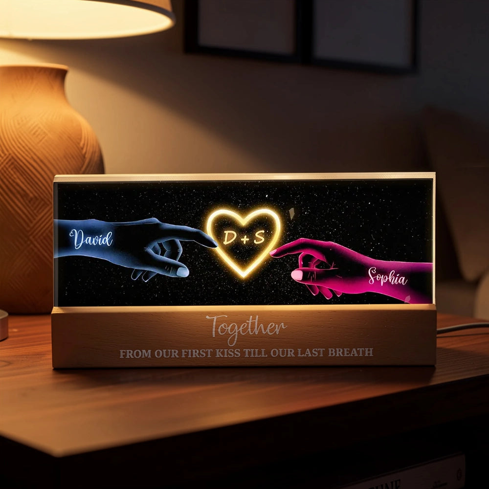 Personalized LED Night Light for Couples with Custom Names - Romantic Gift Plaque MagicInPrints