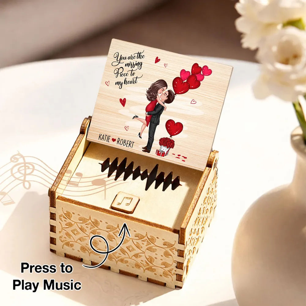 Personalized Wooden Music Box for Couples with Romantic Design - Anniversary Gift Plaque MagicInPrints