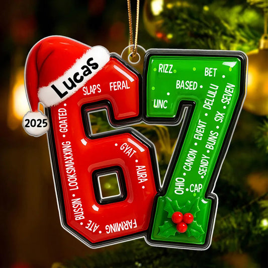 Personalized Christmas Ornament for Teens - Custom Year and Name 2025 Ornament MagicInPrints
