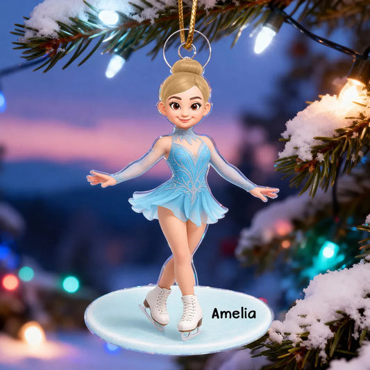 Personalized Ice Skater Christmas Ornament for Kids - Holiday Decoration Ornament MagicInPrints