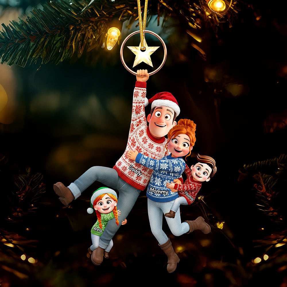 Fly High with Family - Personalized Flying Family Ornament Ornament MagicInPrints