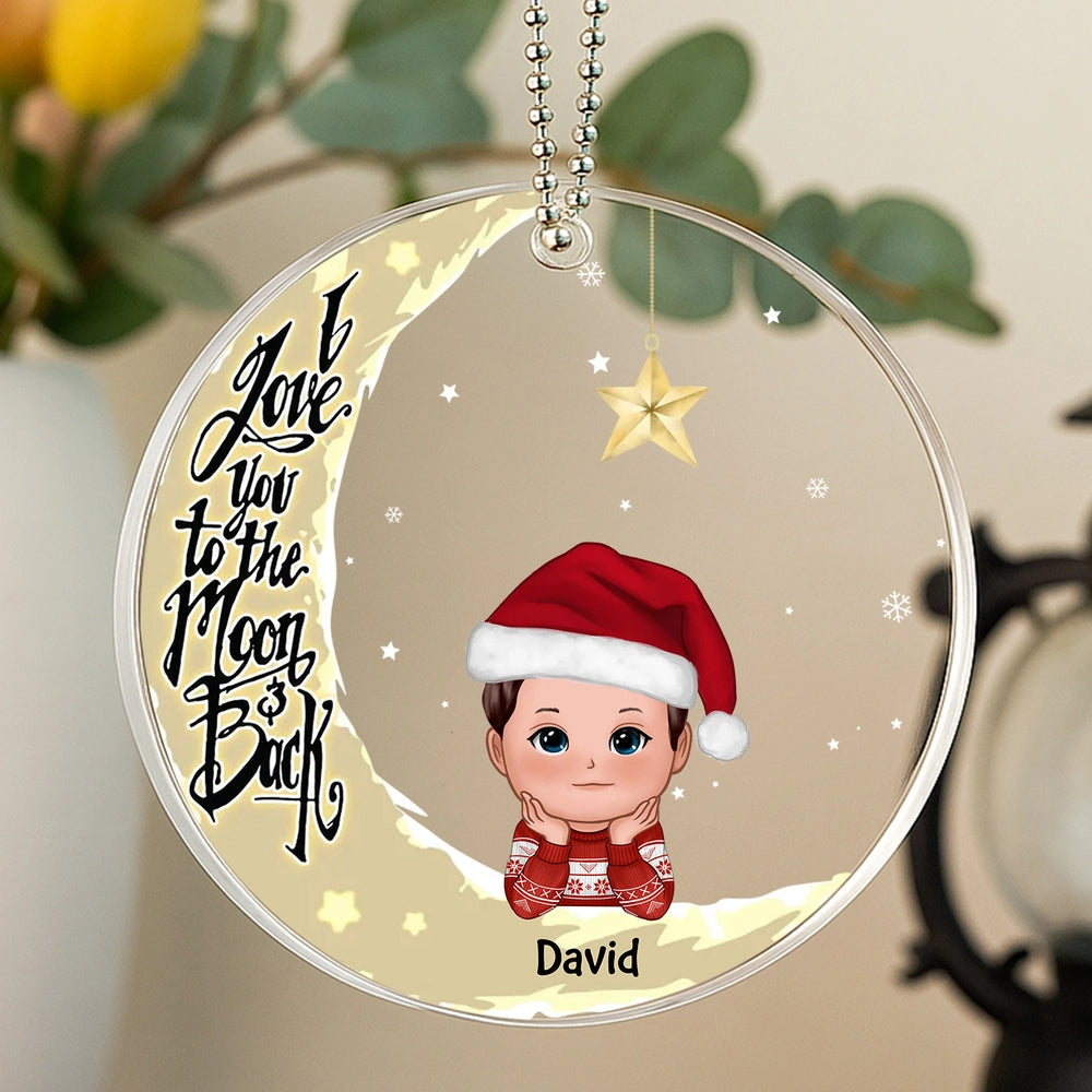Personalized Moon Christmas Ornament for Kids - 'Love You to the Moon and Back' Ornament MagicInPrints