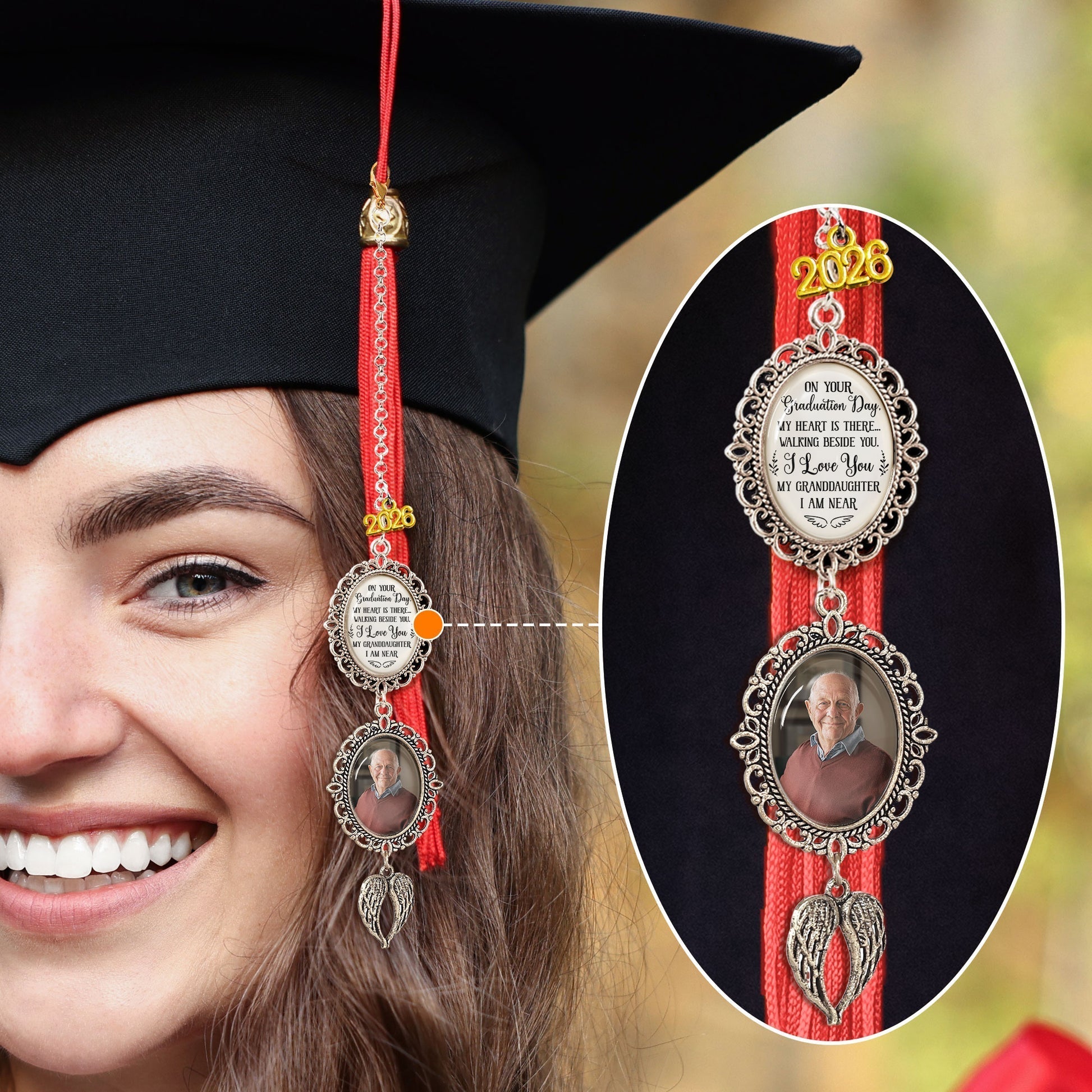 Personalized Graduation Photo Charm for Granddaughter - Sentimental Keepsake 2026 Jewelry MagicInPrints