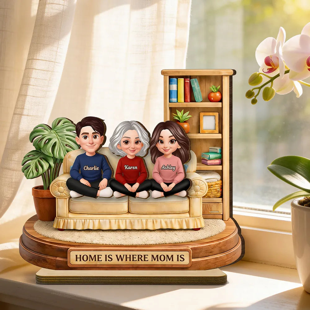 Custom Family Figurine for Mom - Personalized Gift for Home Decor Plaque MagicInPrints