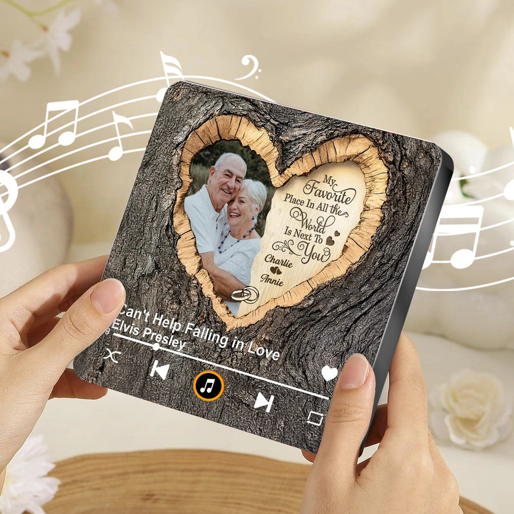 Personalized Wooden Photo Plaque for Couples - Romantic Gift for Anniversaries Fridge Magnet MagicInPrints