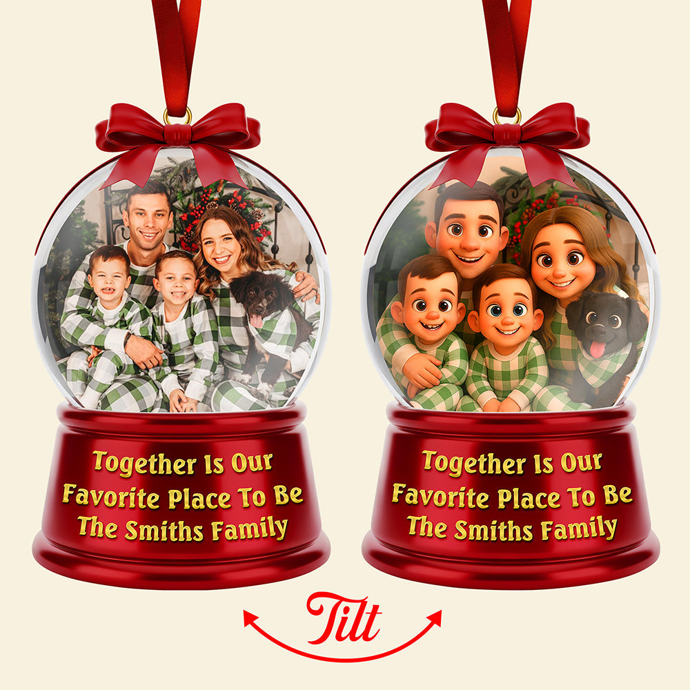 Together Is Our Favorite Place To Be - Custom Photo Christmas Ornament Ornament MagicInPrints