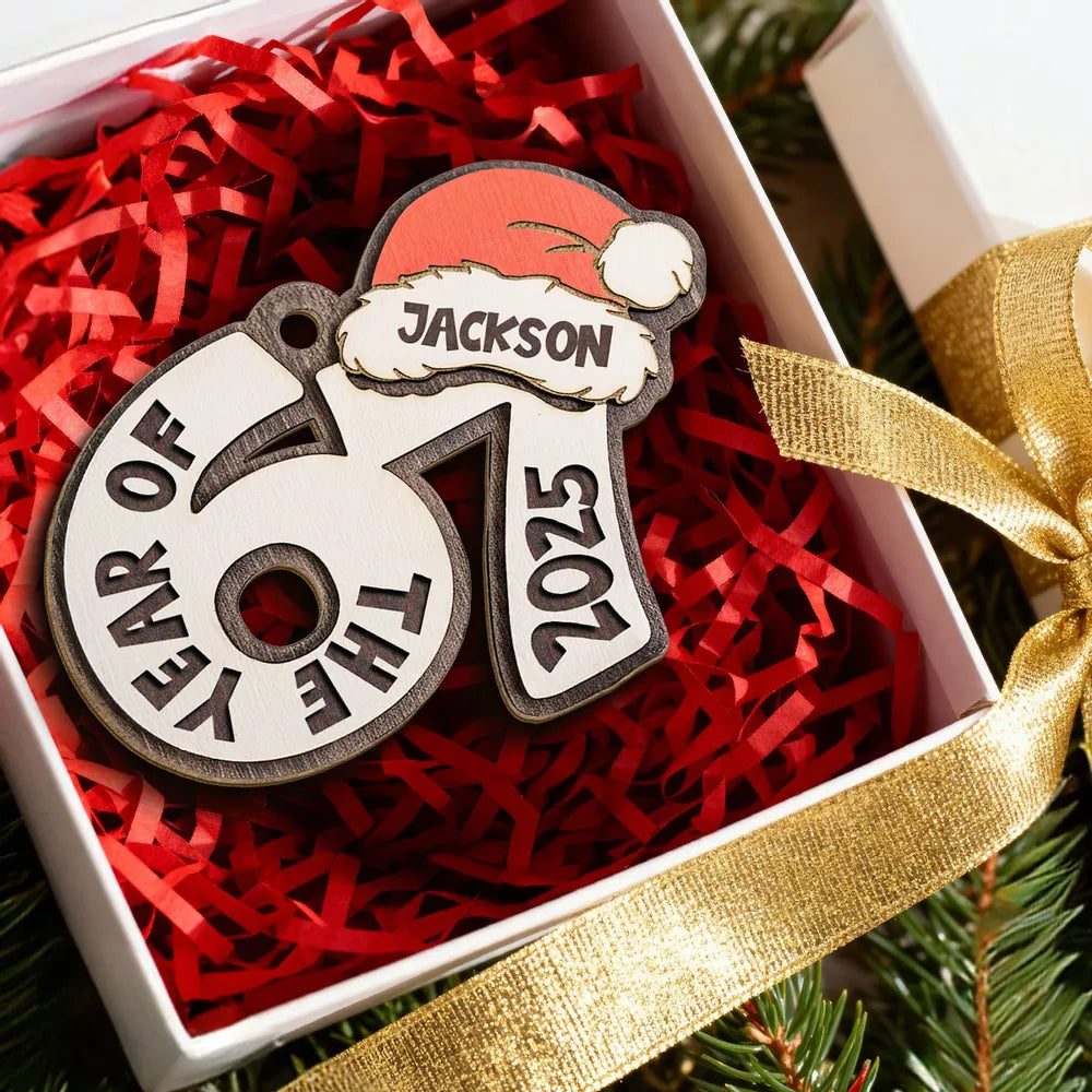 Personalized Christmas Ornament for 67th Year - Holiday Gift 2025 Ornament MagicInPrints
