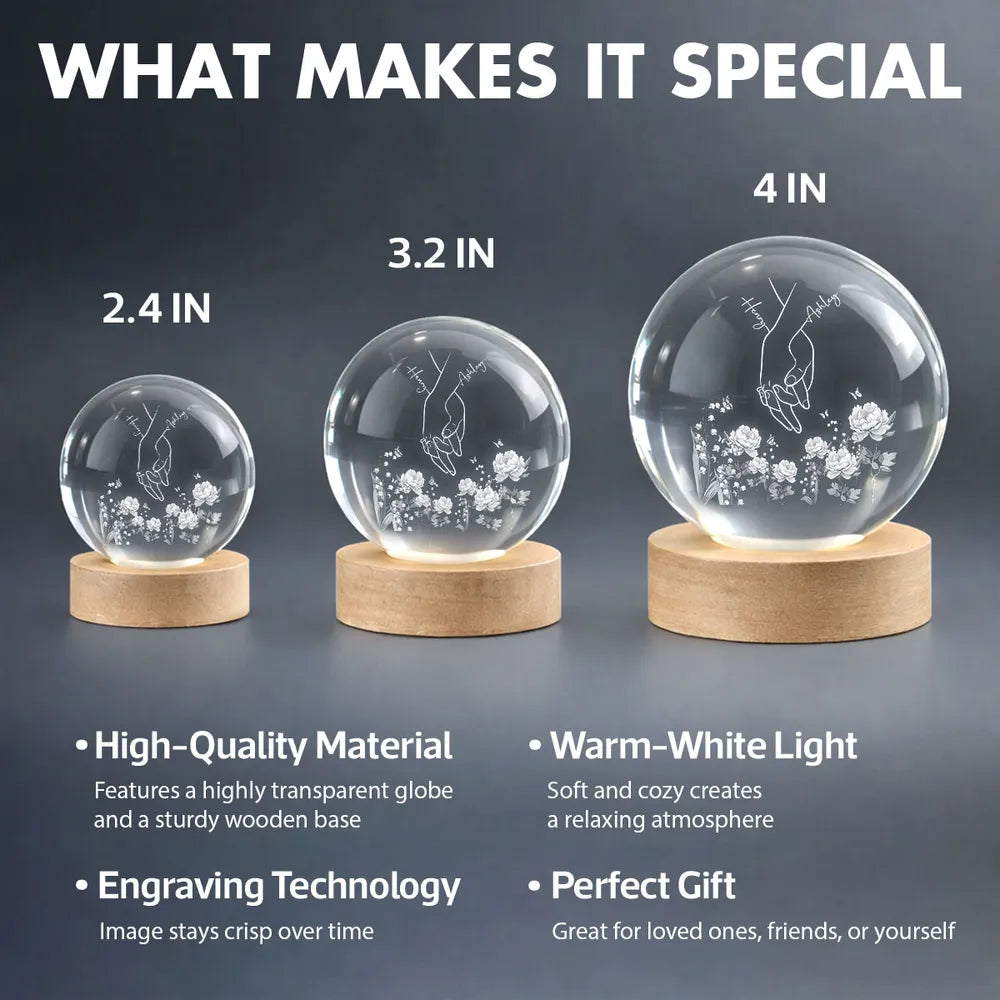 Personalized LED Night Light for Couples with Engraved Hand Design - Romantic Home Decor Lamp MagicInPrints