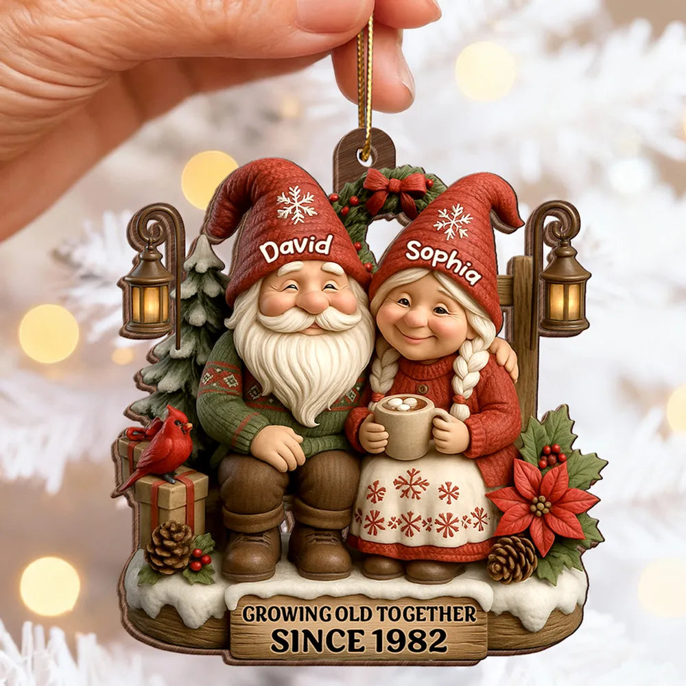Personalized Christmas Ornament for Couples - Growing Old Together Keepsake Ornament MagicInPrints