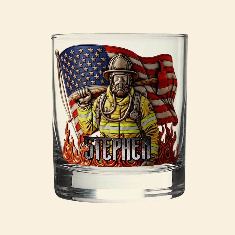 Blaze of Honor Whiskey Glass - Personalized Gift for Firefighters Whiskey Glass MagicInPrints