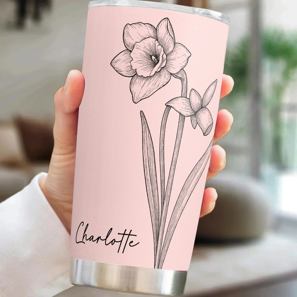 Personalized Floral Insulated Tumblers for Women - Custom Name Drinkware Cup MagicInPrints