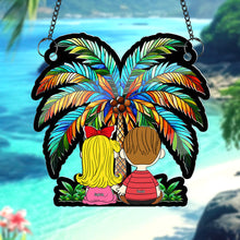 Load image into Gallery viewer, Personalized Couple Suncatcher Ornament - Tropical Theme Suncatcher PopCulturePrints
