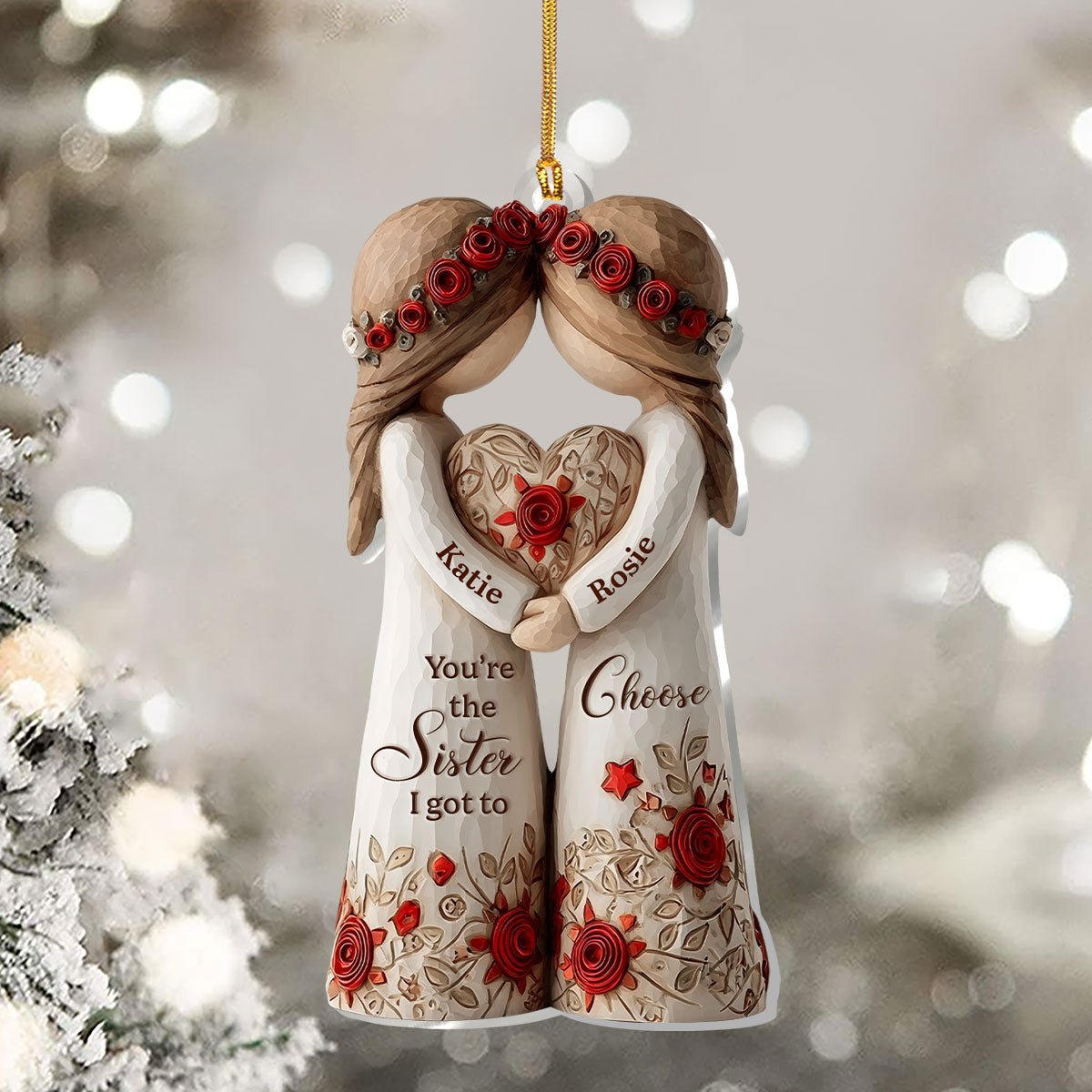 Personalized Sister Ornament for Christmas - Heartfelt Gift for Siblings Ornament MagicInPrints