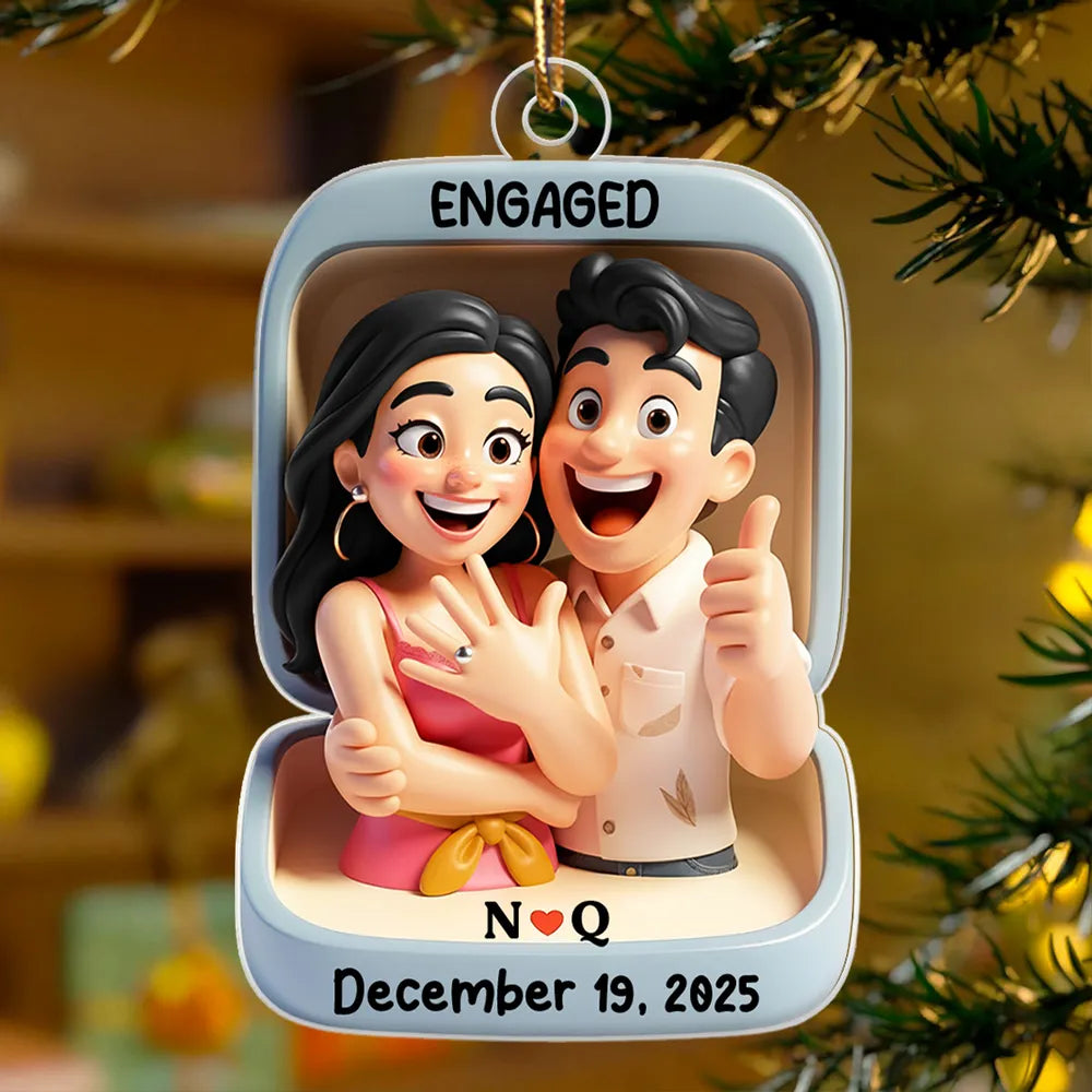 Personalized Engagement Ornament for Couples - Celebrate Your Special Day Ornament MagicInPrints