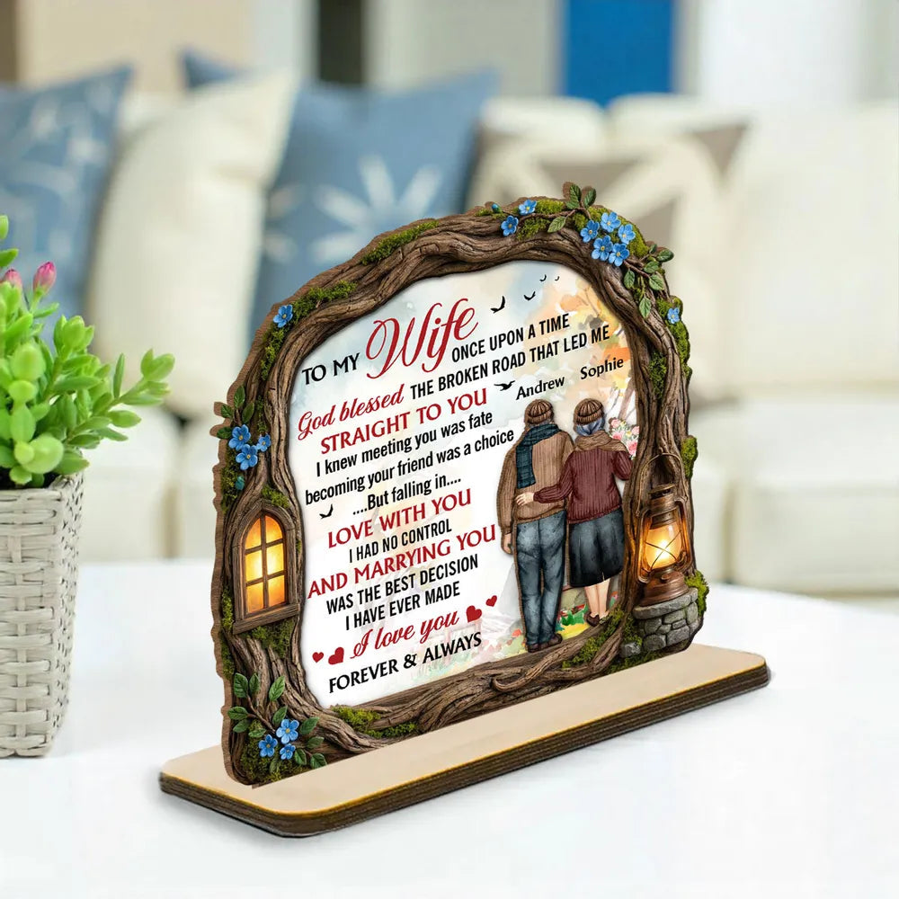 Personalized Romantic Wooden Plaque for Wife - Anniversary Gift Plaque MagicInPrints