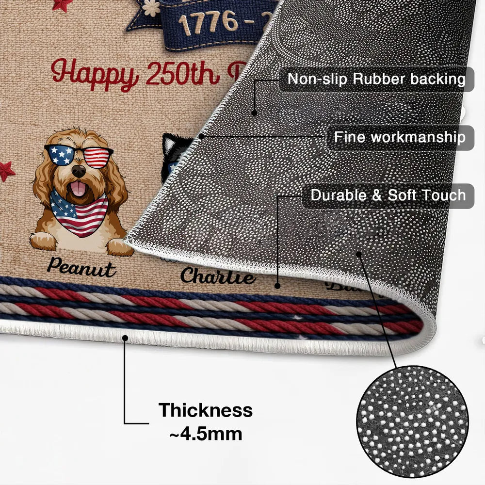 Personalized Dog Lover Doormat for USA 250th Birthday Celebration - Patriotic Home Decor Doormat MagicInPrints