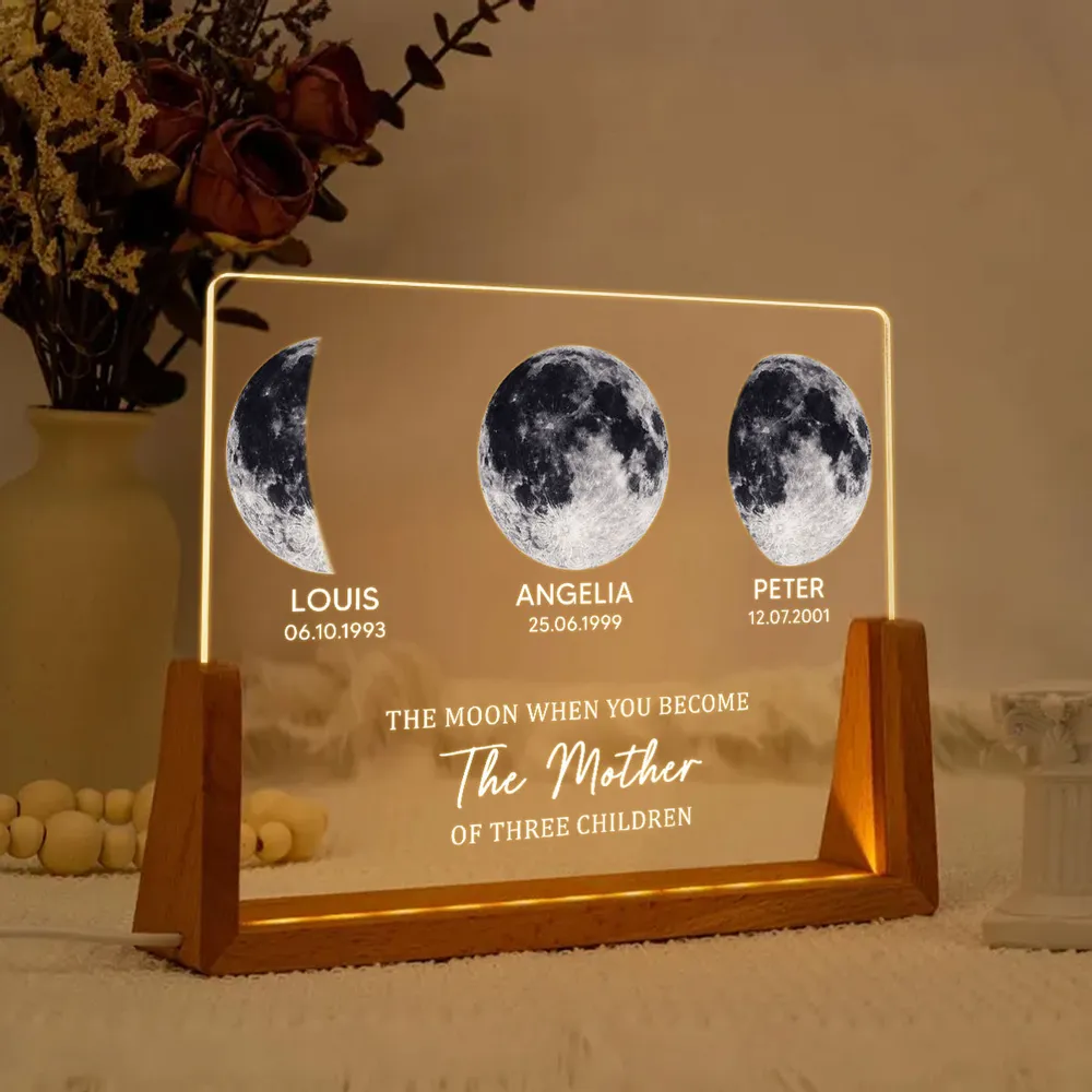 Personalized Moon Phase Acrylic Plaque for Mothers - Sentimental Gift for Family Plaque MagicInPrints