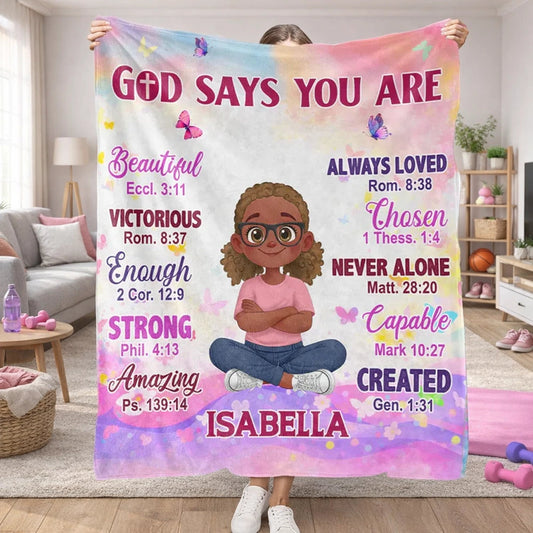 Personalized Inspirational Blanket for Girls - Faith and Encouragement Gift Blanket MagicInPrints