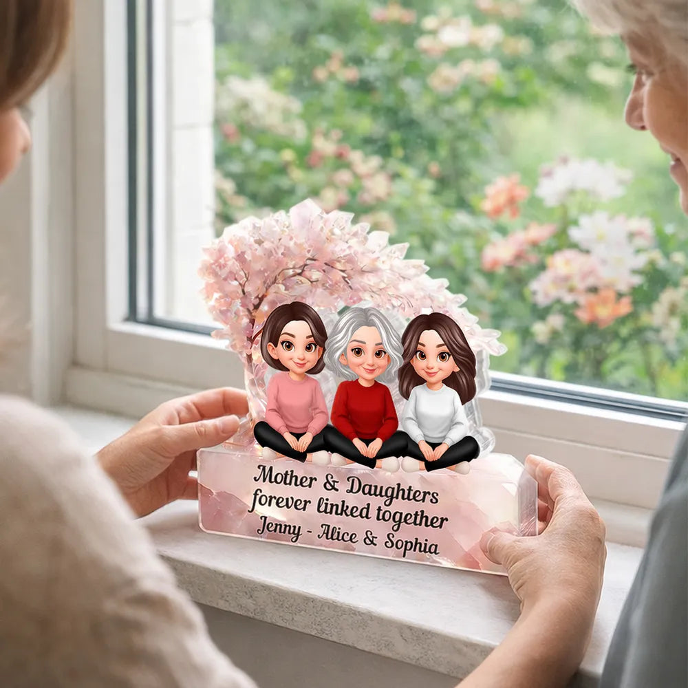 Personalized Mother & Daughters Crystal Ornament - Sentimental Family Gift Plaque MagicInPrints