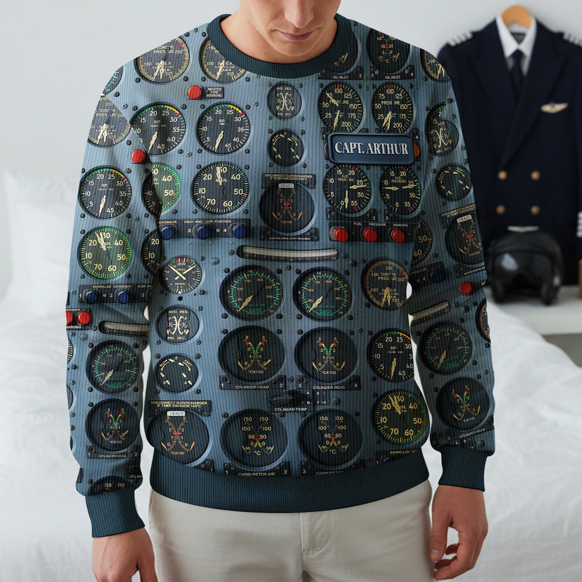 Pilot Control Panel Ugly Sweater - Personalized Christmas Gifts For Pilot Ugly Christmas Sweater MagicInPrints