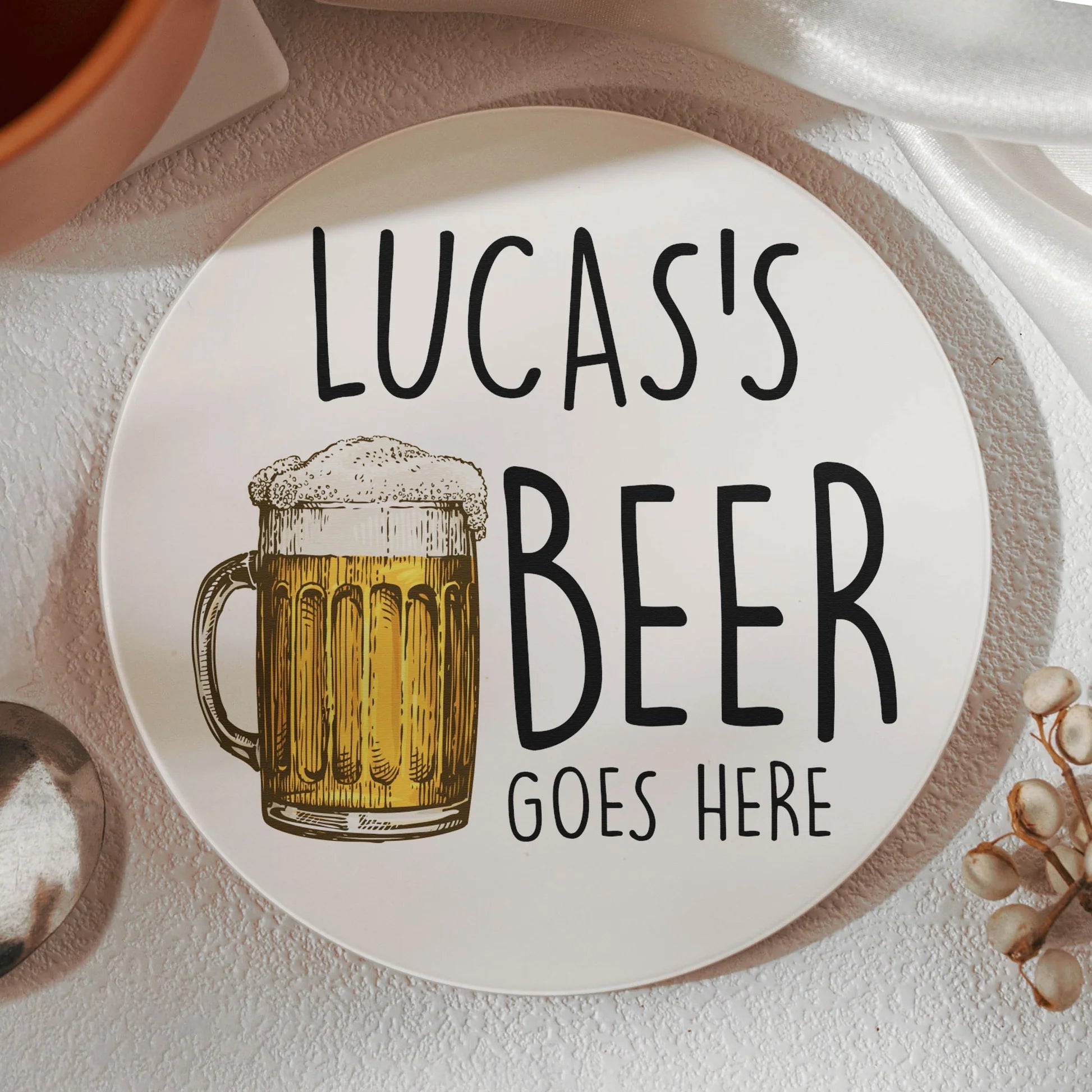 Personalized Drink Coasters Set for Tea, Bourbon, Prosecco, Vodka Lovers - Custom Gift Kitchen Supplies MagicInPrints