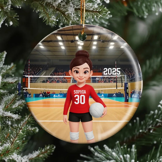 Custom Volleyball Ornament for Kids - Personalized Sports Gift 2025 Ornament MagicInPrints
