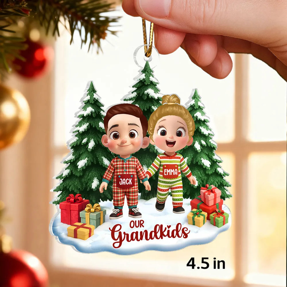 Personalized Christmas Ornament for Grandkids - Festive Holiday Decoration Ornament MagicInPrints