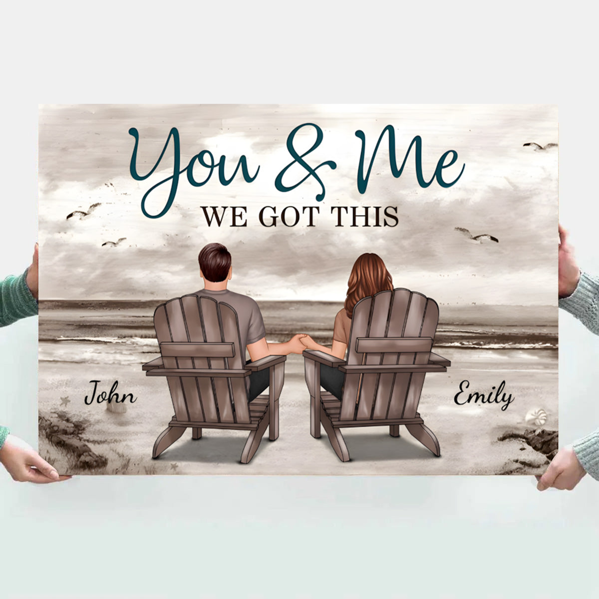 Personalized Couples Beach Canvas Art - Romantic Gift for Anniversaries Poster or Canvas MagicInPrints
