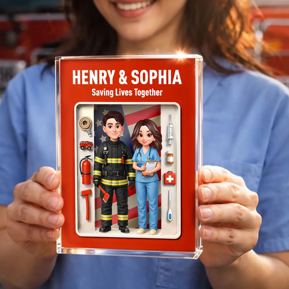 Personalized Hero Figurine Set for Firefighters and Nurses - Appreciation Gift Plaque MagicInPrints