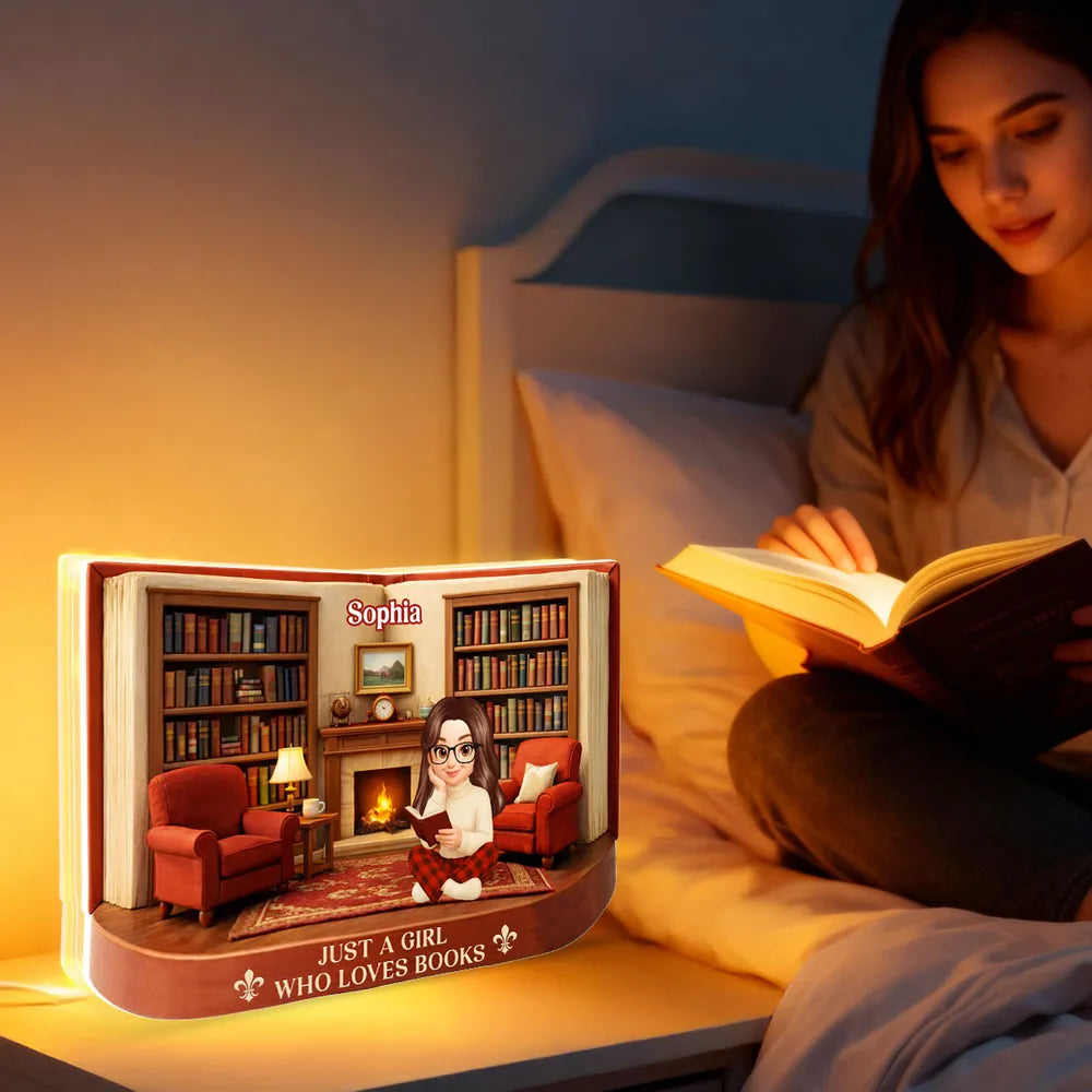 Personalized Book Nook Diorama for Book Lovers - Cozy Library Decor Plaque MagicInPrints
