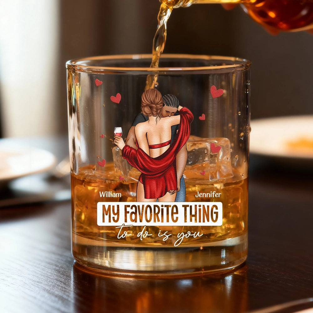 Personalized Romantic Whiskey Glass for Couples - Anniversary Gift Cup MagicInPrints