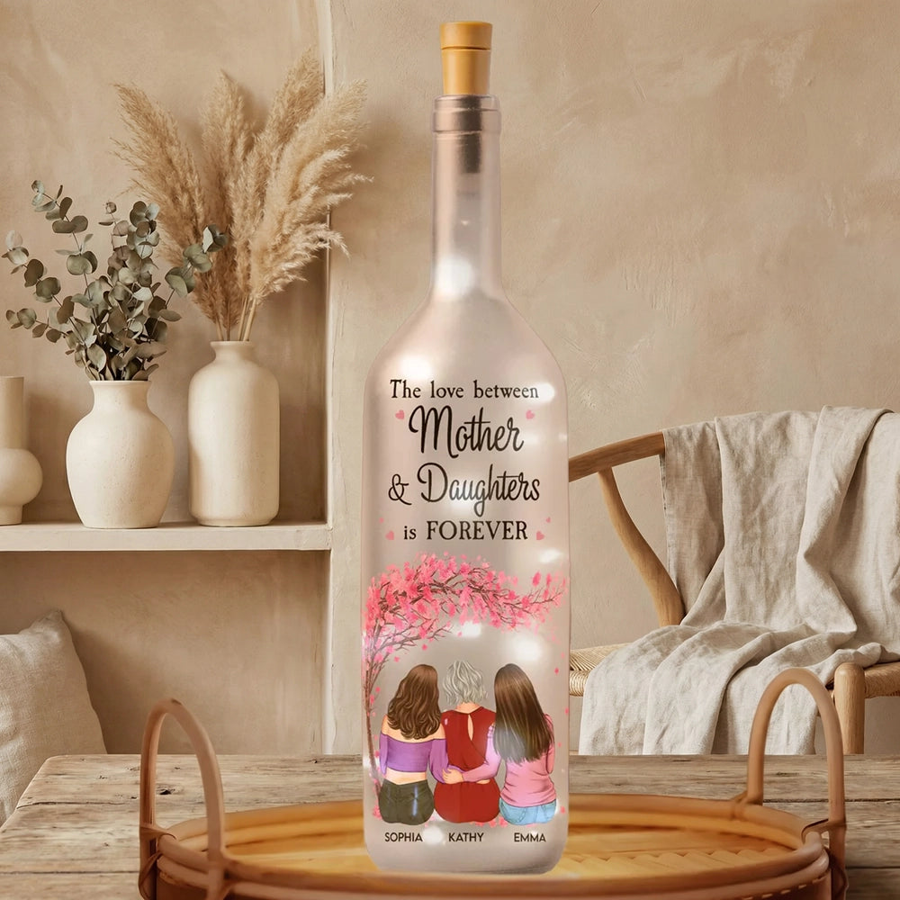 Personalized Mother & Daughters LED Bottle Light - Sentimental Gift for Family Lamp MagicInPrints