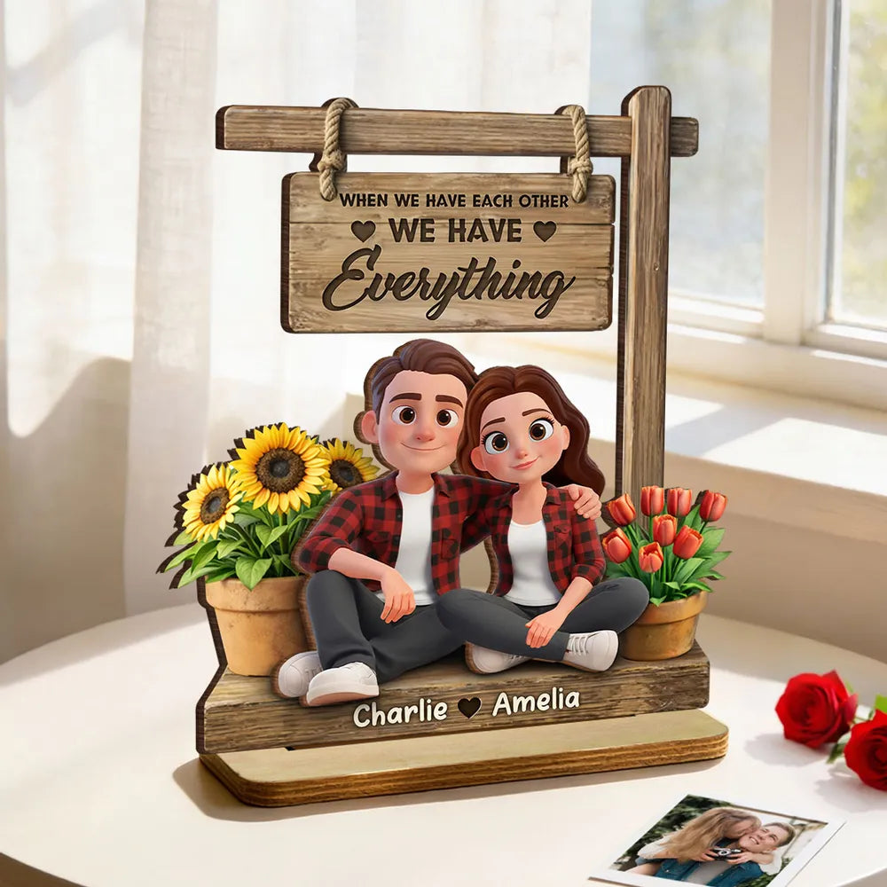 Personalized Couple Figurine with Custom Names - Romantic Home Decor Gift Plaque MagicInPrints