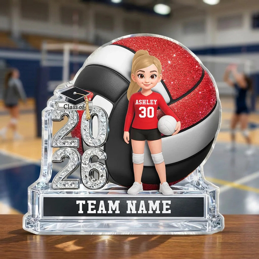 Custom Volleyball Player Acrylic Trophy for Graduates - Class of 2026 Keepsake Plaque MagicInPrints