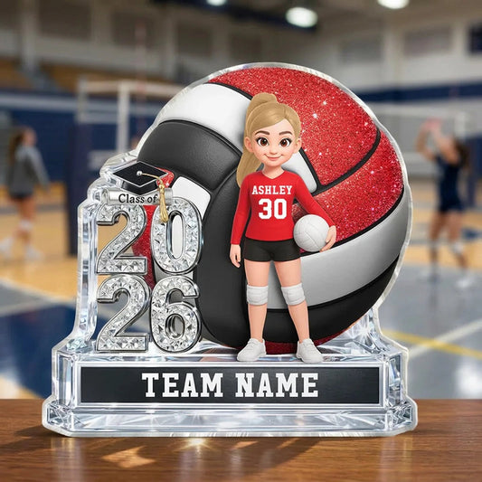 Custom Volleyball Player Acrylic Trophy for Graduates - Class of 2026 Keepsake Plaque MagicInPrints
