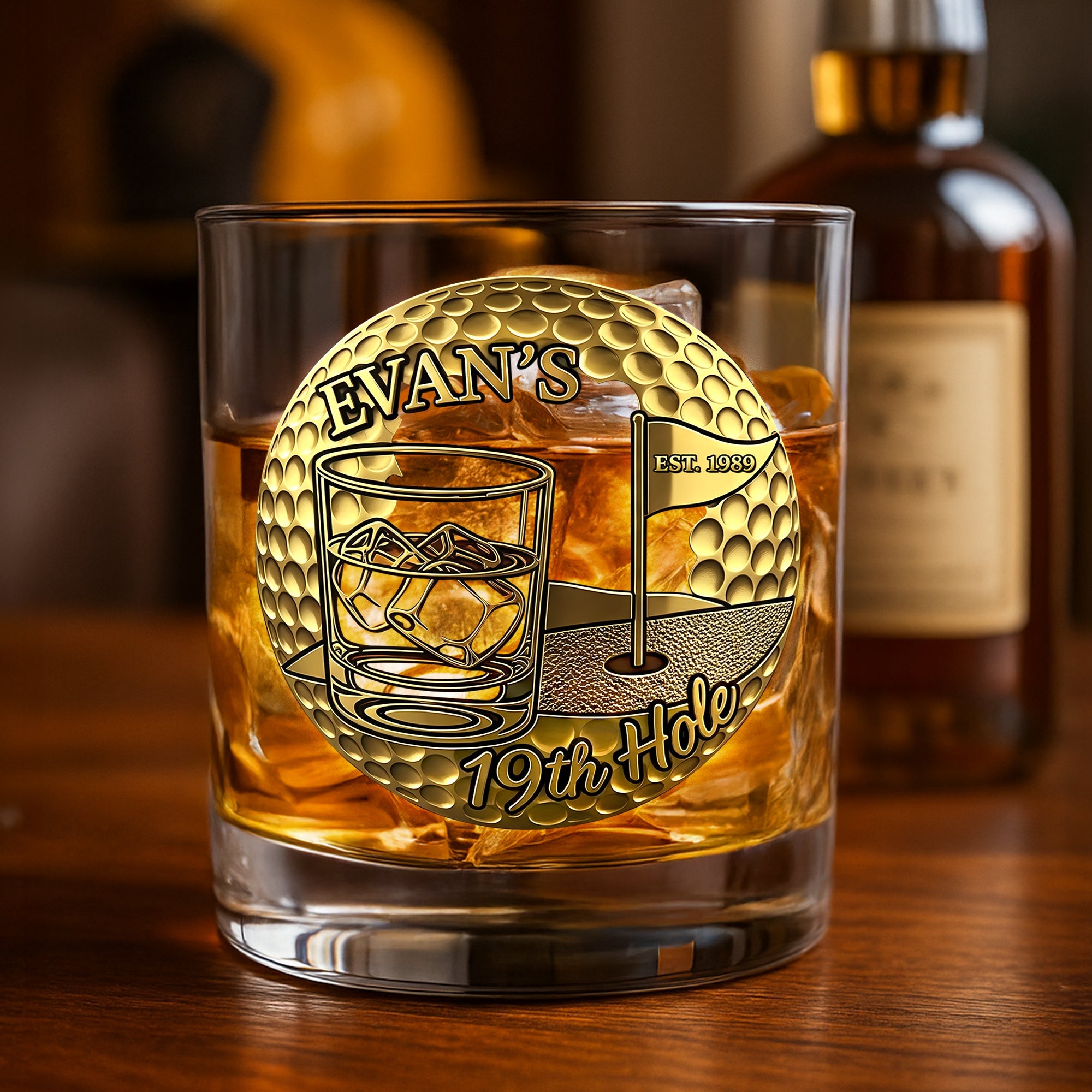 Cheers to the 19th Hole! Personalized Golf Whiskey Glass - Custom Gift for Golfers Whiskey Glass MagicInPrints