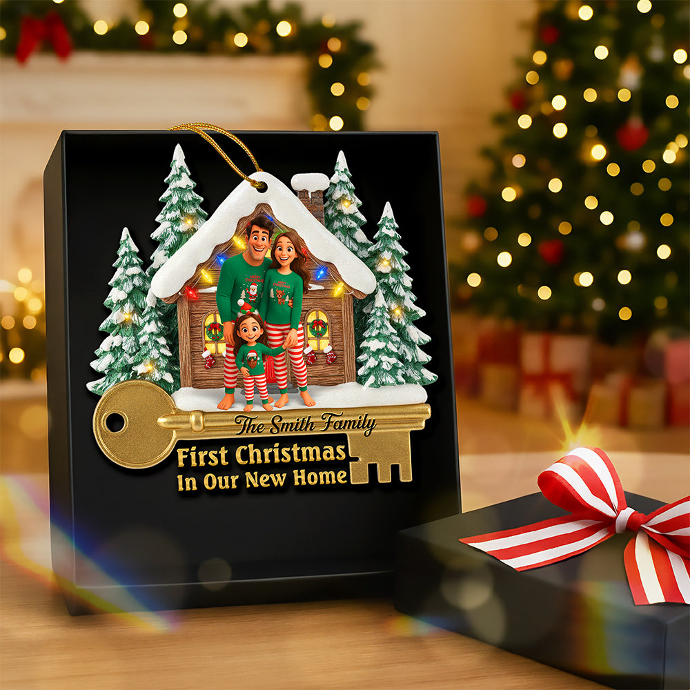 Family Housewarming Christmas Ornament - Custom Photo Gifts For Family Ornament MagicInPrints