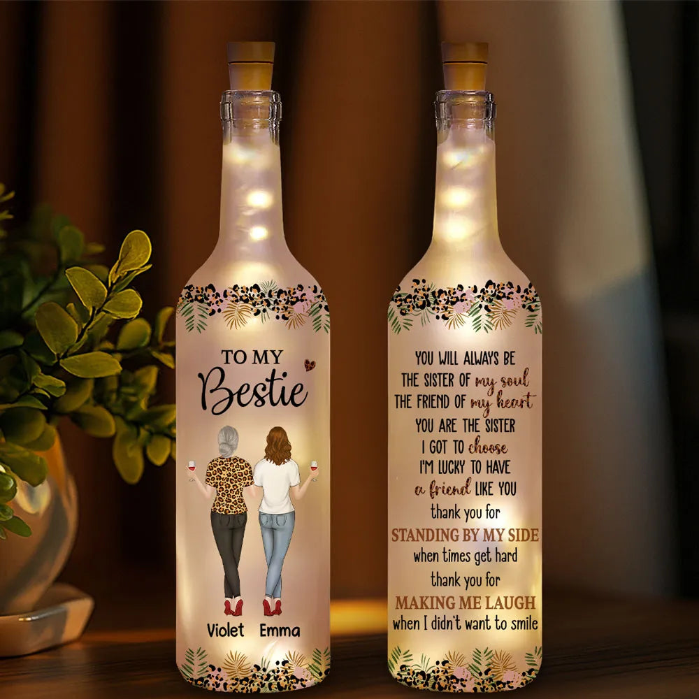 Personalized LED Wine Bottle Lamp for Best Friends - Sentimental Gift Lamp MagicInPrints