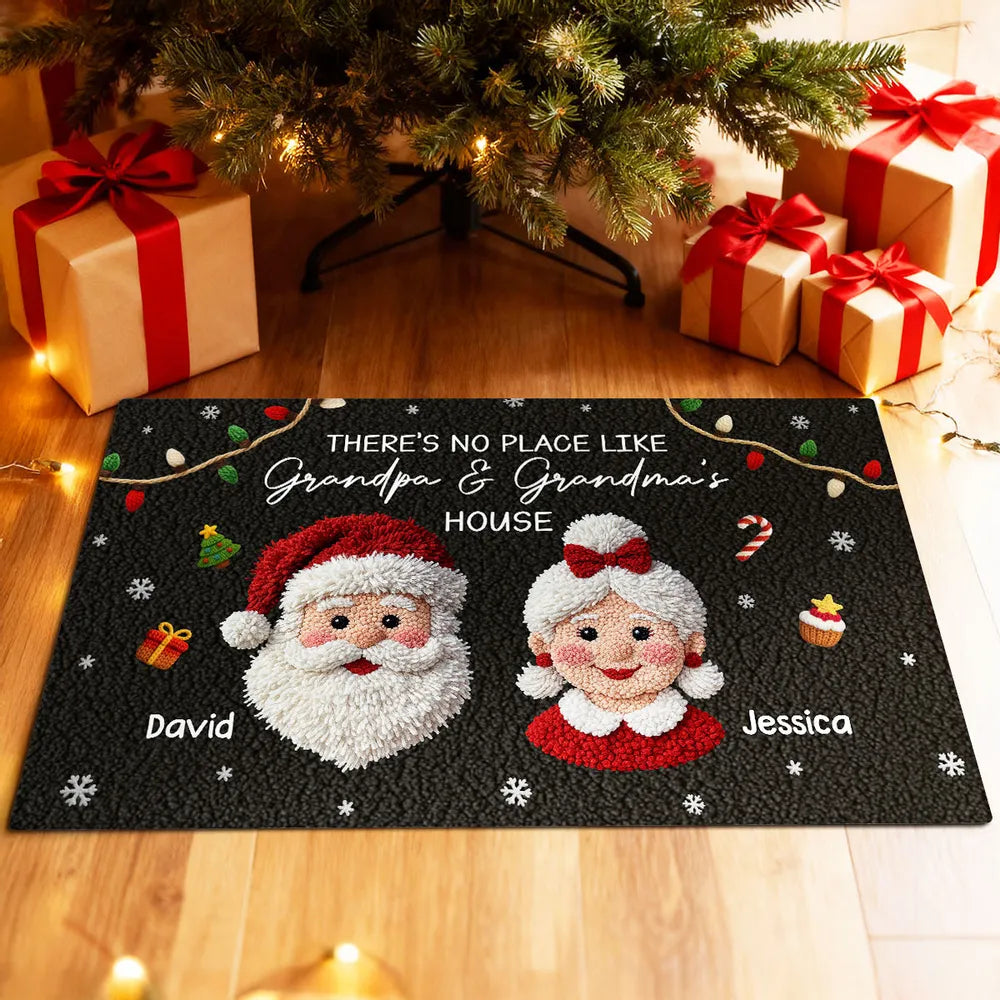Personalized Christmas Doormat for Grandparents - Festive Holiday Decor Doormat MagicInPrints