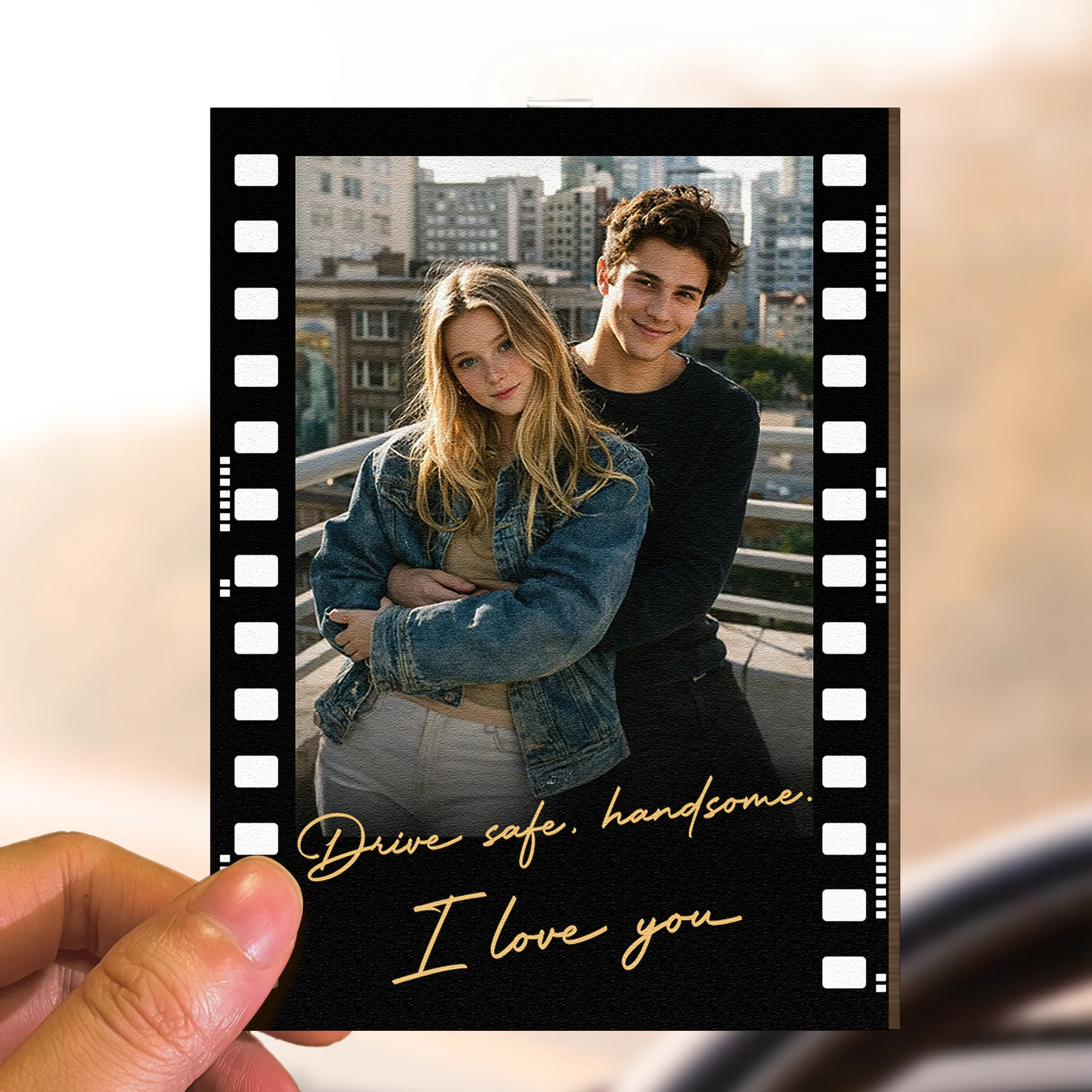 Custom Photo Film Strip Keychain for Couples - Romantic Gift Car Hanger MagicInPrints