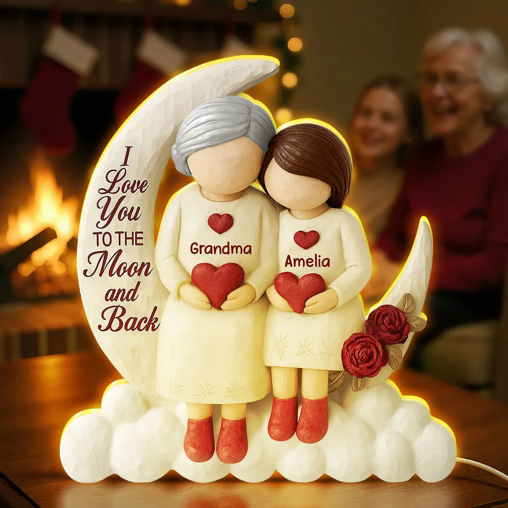 Personalized LED Night Light for Grandma and Child - Sentimental Gift for Christmas Plaque MagicInPrints