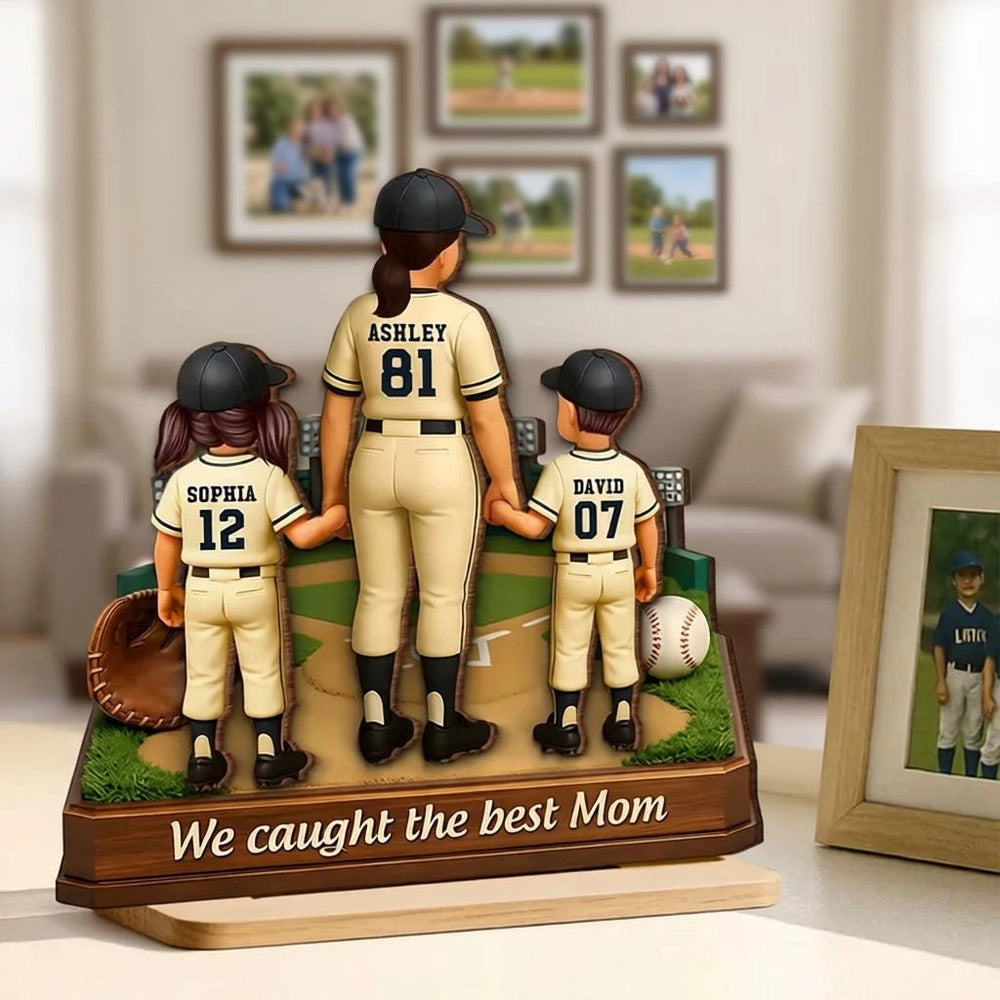 Personalized Baseball Family Figurine for Mom - Mother's Day Gift Plaque MagicInPrints