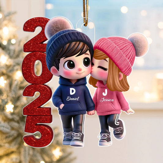 Personalized Couple Ornament 2025 - Custom Names Christmas Gift Ornament MagicInPrints