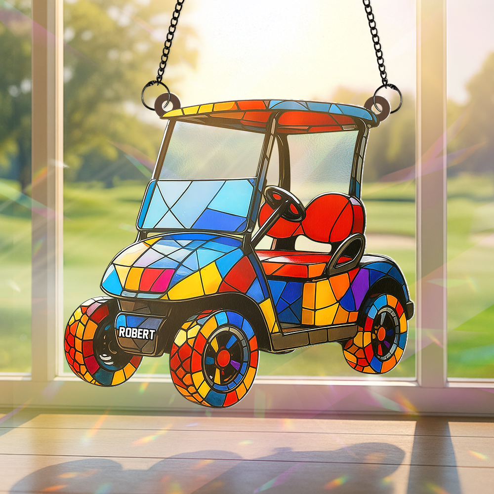 Golf Cart Suncatcher - A Personalized Gift for Golf Lovers