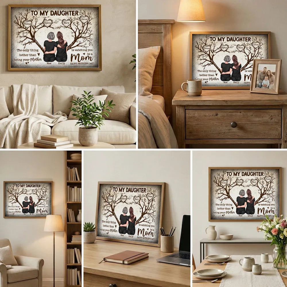 Personalized Mother-Daughter Canvas Art - Heartfelt Gift for Mother's Day Poster or Canvas MagicInPrints