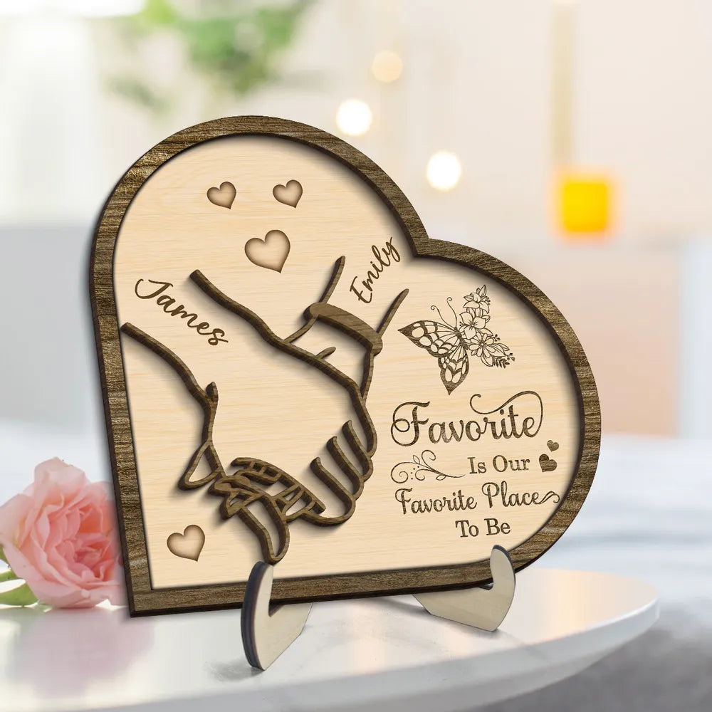 Personalized Wooden Heart Plaque for Couples - Romantic Home Decor Gift Plaque MagicInPrints